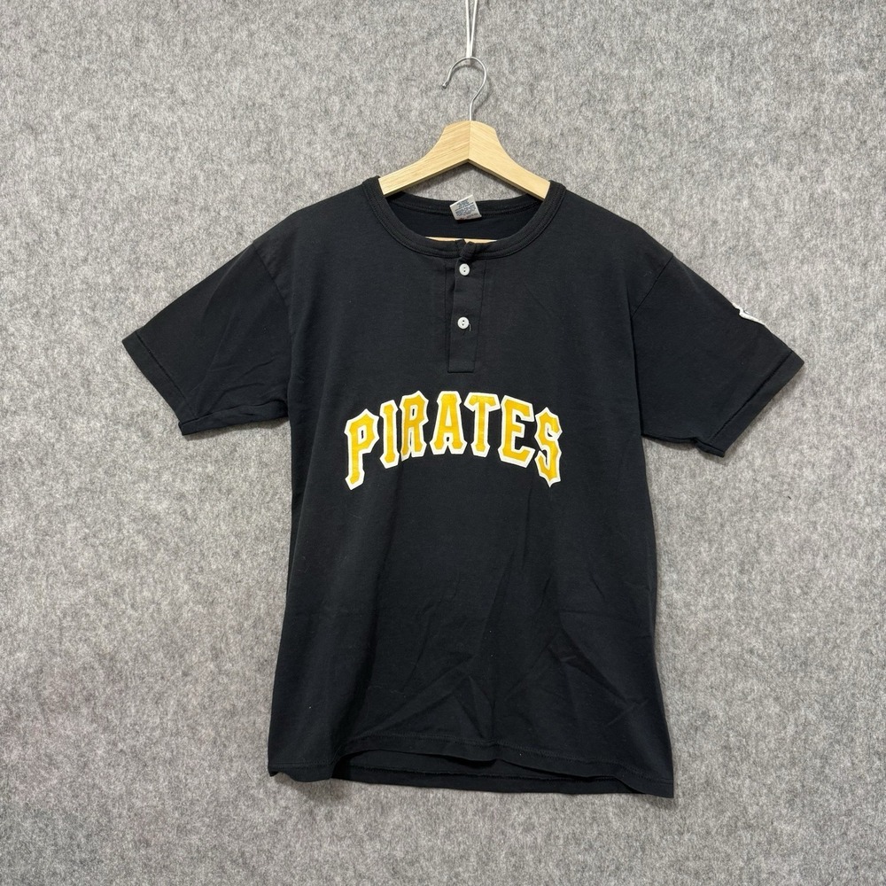 Vintage Soffe Shirts Pirates Broadway‎ Plaza Jersey T-Shirt Men's M Black USA